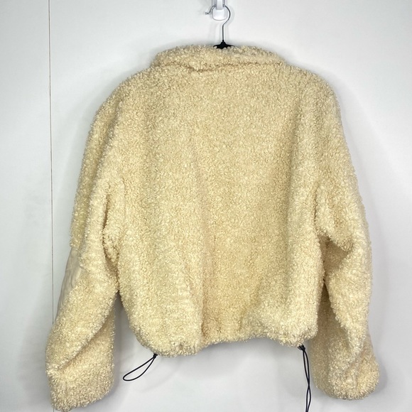 NWT Garage Cream Fluffy Teddy Jacket Coat Size XL - Picture 2 of 3